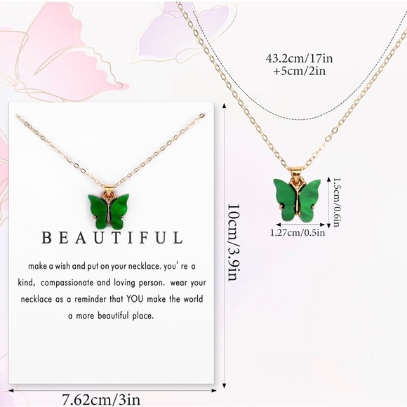 Jewelry - CHOICE OF COLOR Butterfly Pendant Necklace 🦋